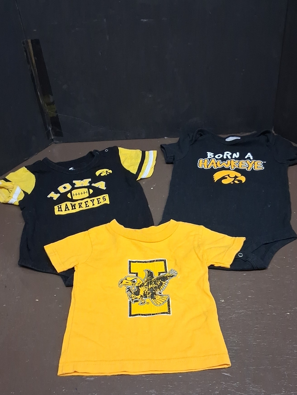 3 Pc Bundle Of 12m Hawkeyes -2 Onesies And 1 Shirt